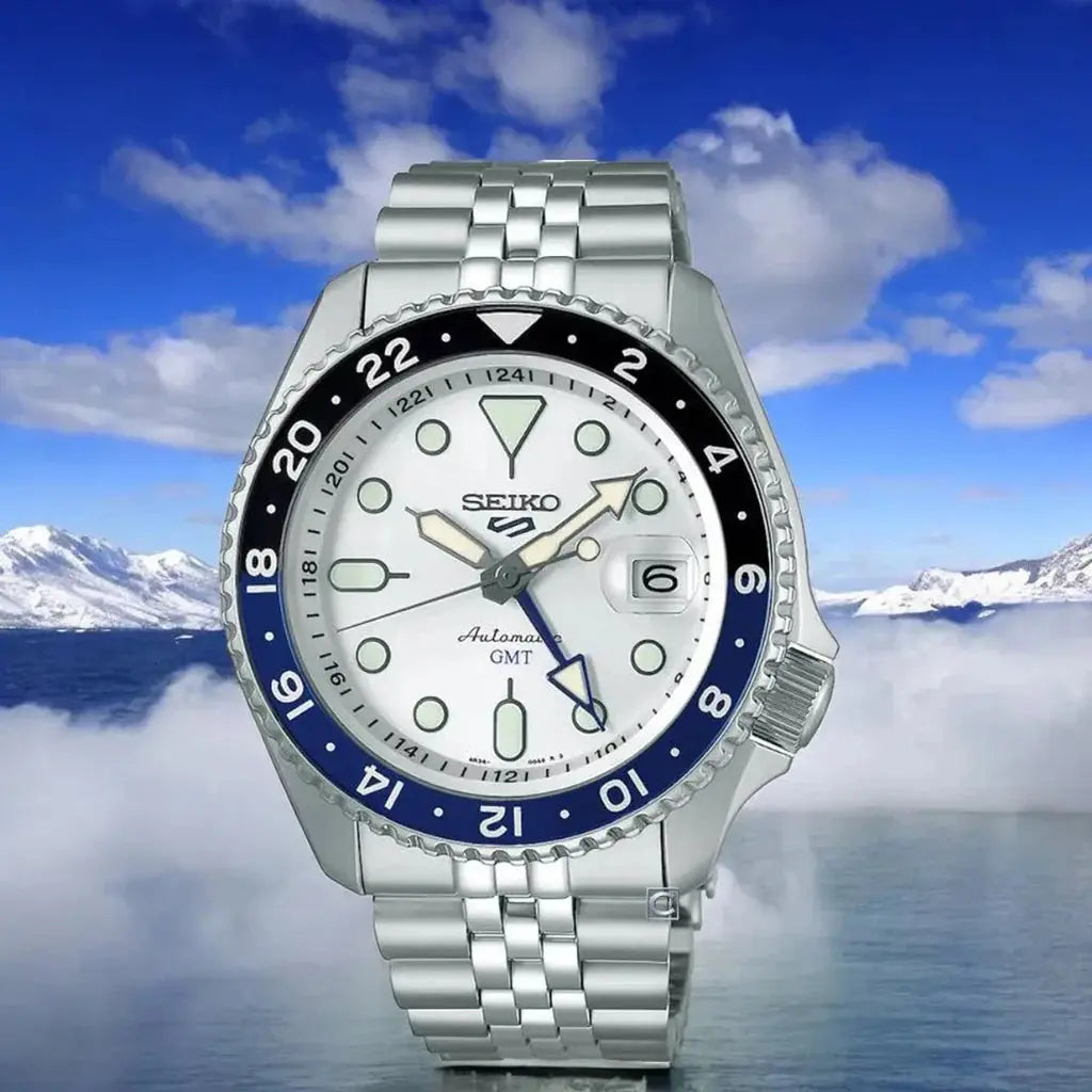 Seiko SRPE77K1 5 Sports Automatic Blue Dial Milanese Bracelet Day Date Watch Seiko