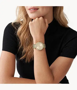 Michael Kors MK3191 Darci Silver Dial Gold Stainless Steel Strap Watch for Women Michael Kros