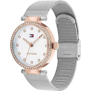 Tommy Hilfiger 1781863 Lynn Quartz Silver Dial Silver Mesh Bracelet Watch For Women Tommy Hilfiger