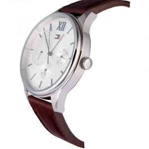 Tommy Hilfiger 1791418 Damon Quartz White Dial Brown Leather Strap Watch for Men Tommy Hilfiger