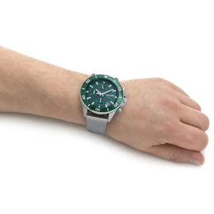 Hugo Boss 1513905 Admiral Green Dial Silver Mesh Bracelet Watch for Men Hugo Boss