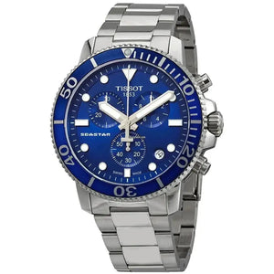 Tissot SeastarT120.417.11.041.00 Chronograph Blue Dial Silver Steel Strap Watch For Men - T120.417.11.041.00 Tissot