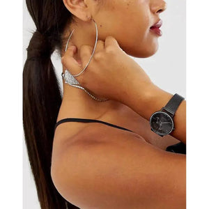 Hugo Boss 1502521 Infinity Black Dial Black Mesh Bracelet Watch for Women Hugo Boss