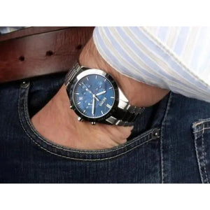Hugo Boss 1513582 Talent Blue Dial Silver Steel Strap Watch for Men Hugo Boss