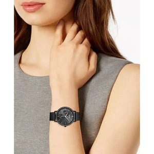 Hugo Boss 1502521 Infinity Black Dial Black Mesh Bracelet Watch for Women Hugo Boss
