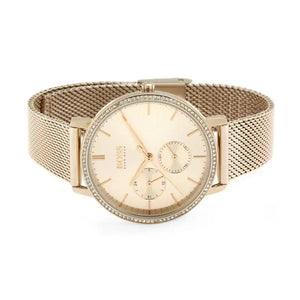 Hugo Boss 1502519 Infinity Carnation Gold Dial Gold Mesh Bracelet Watch for Women Hugo Boss