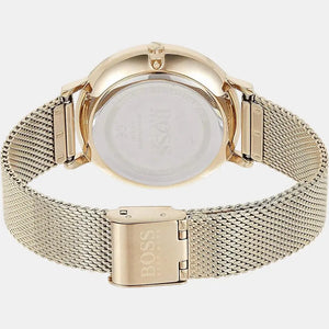 Hugo Boss 1502520 Infinity Gold Dial Gold Mesh Bracelet Watch for Women Hugo Boss