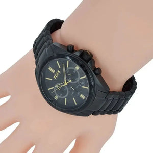 Hugo Boss 1513277 Driver Black Dial Black Steel Strap Watch for Men Hugo Boss