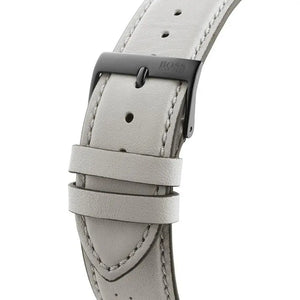 Hugo Boss 1513562 Grand Prix Chronograph Black Dial Grey Leather Strap Watch for Men Hugo Boss