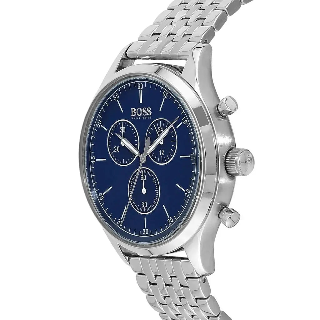 Hugo Boss 1513653 Companion Blue Dial Silver Steel Strap Watch for Men Hugo Boss