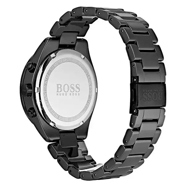 Hugo Boss 1513675 Trophy Black Dial Black Steel Strap Watch for Men Hugo Boss