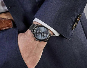 Hugo Boss 1513677 Jet Blue Dial Gunmetal Mesh Bracelet Watch for Men Hugo Boss