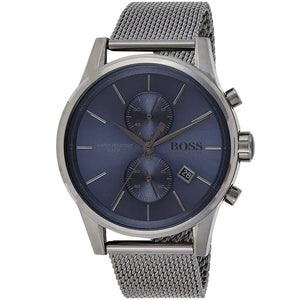 Hugo Boss 1513677 Jet Blue Dial Gunmetal Mesh Bracelet Watch for Men Hugo Boss