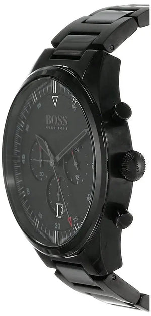 Hugo Boss 1513714 Pioneer Black Dial Black Steel Strap Watch for Men Hugo Boss