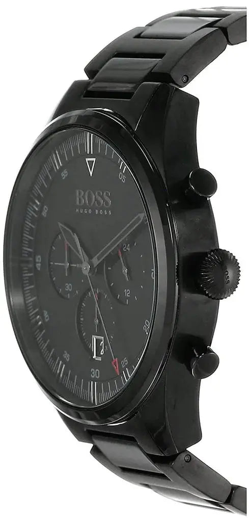 Hugo Boss 1513714 Pioneer Black Dial Black Steel Strap Watch for Men Hugo Boss