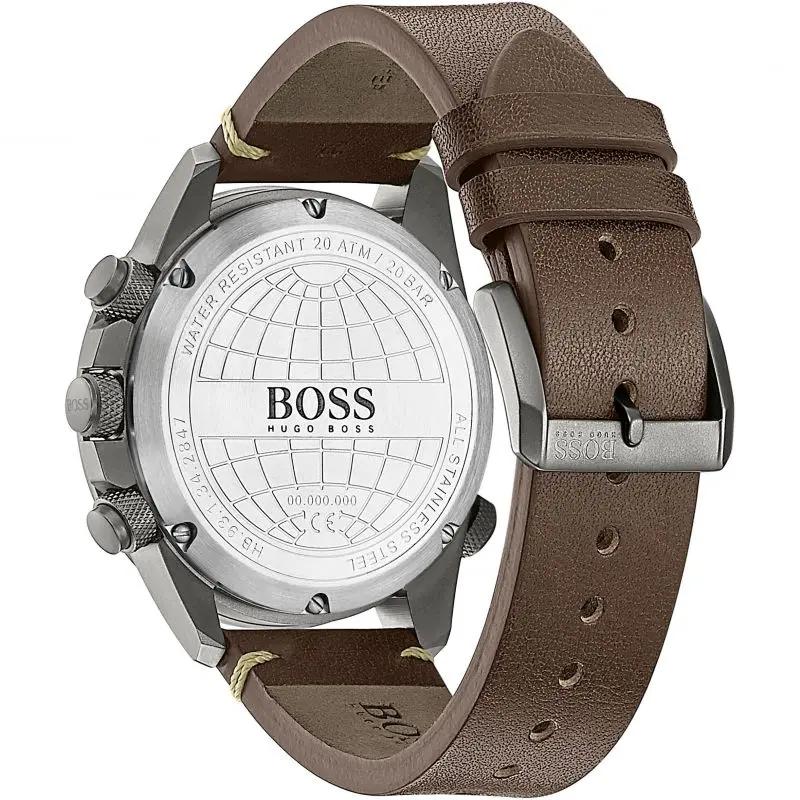 Hugo Boss 1513773 Nomad Blue Dial Brown Leather Strap Watch for Men Hugo Boss