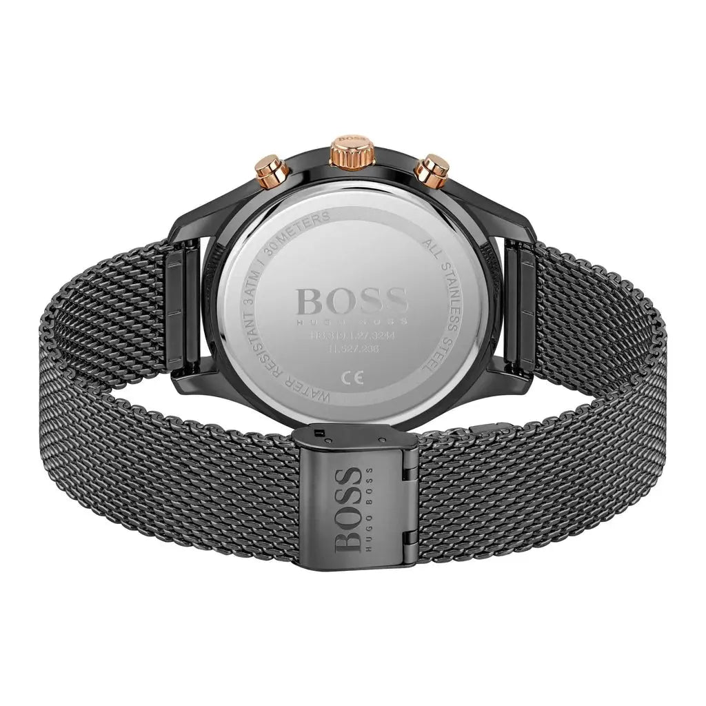 Hugo Boss 1513811 Associate Black Dial Black Mesh Bracelet Watch for Men Hugo Boss