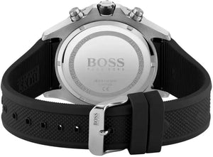 Hugo Boss 1513820 Globetrotter Black Dial Black Silicone Strap Watch for Men Hugo Boss