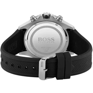 Hugo Boss 1513820 Globetrotter Black Dial Black Silicone Strap Watch for Men Hugo Boss