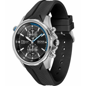 Hugo Boss 1513820 Globetrotter Black Dial Black Silicone Strap Watch for Men Hugo Boss