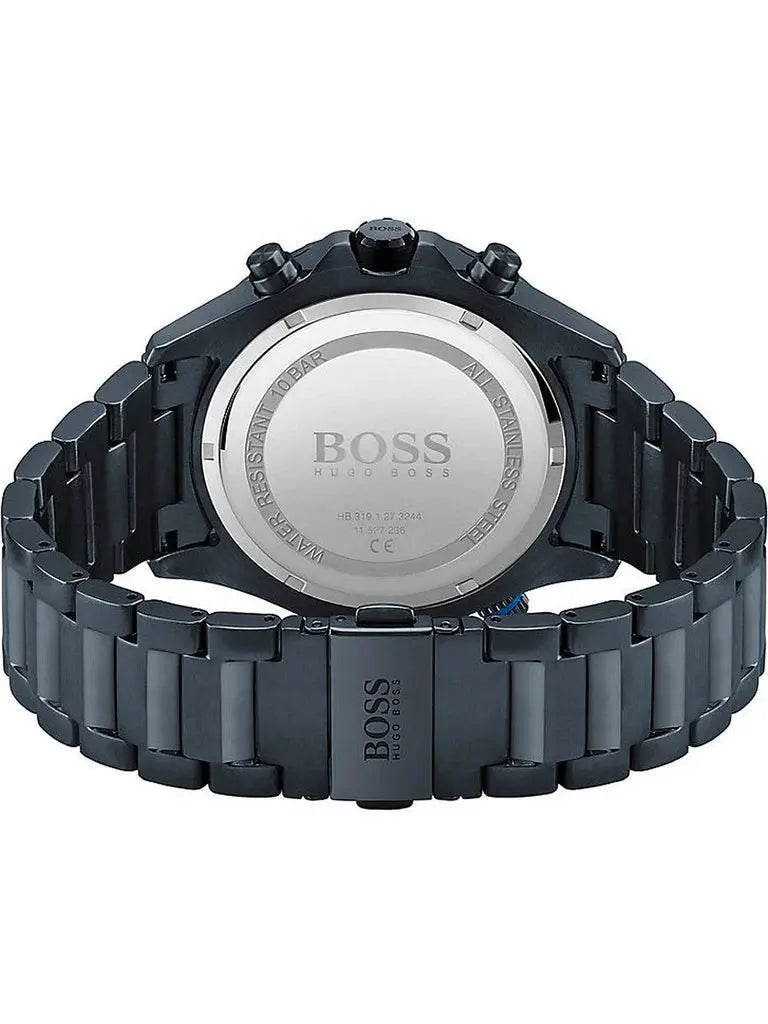 Hugo Boss 1513824 Globetrotter Black Dial Black Steel Strap Watch for Men Hugo Boss