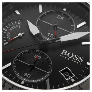 Hugo Boss 1513853 Pilot Edition Black Dial Black Leather Strap Watch for Men Hugo Boss