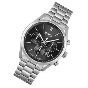 Hugo Boss 1513871 Champion Black Dial Silver Steel Strap Watch for Men Hugo Boss
