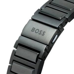 Hugo Boss 1513996 Steer Chronograph Quartz Grey Dial Grey Steel Strap Watch For Men Hugo Boss