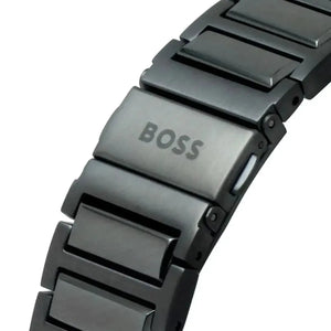 Hugo Boss 1513996 Steer Chronograph Quartz Grey Dial Grey Steel Strap Watch For Men Hugo Boss