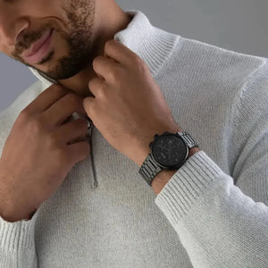 Hugo Boss 1514001 One Chronograph Black Dial Black Steel Strap Watch For Men Hugo Boss