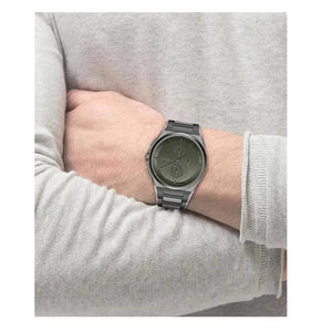 Hugo Boss 1514045 Steer Chronograph Grey Dial Grey Steel Strap Watch For Men Hugo Boss
