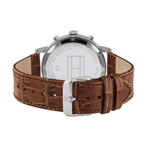 Tommy Hilfiger 1710393 Evan Chronograph Blue Dial Brown Leather Strap Watch for Men Tommy Hilfiger