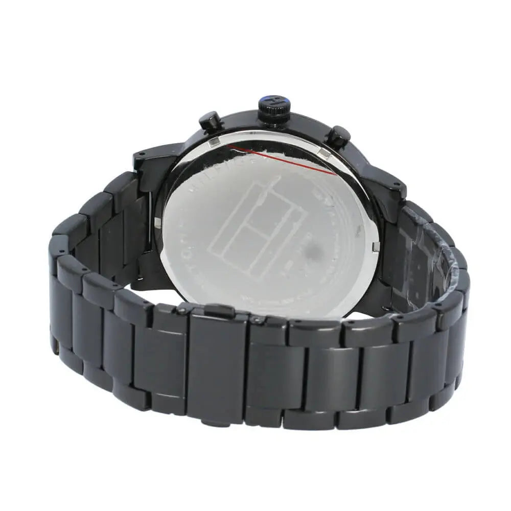 Tommy Hilfiger 1710410 Evan Chronograph Quartz Black Dial Black Steel Strap Watch For Men Tommy Hilfiger
