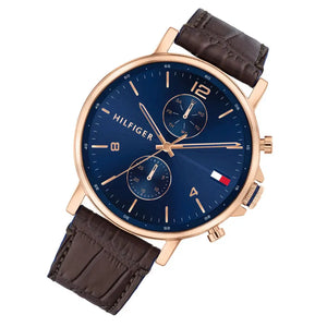 Tommy Hilfiger 1710418 Daniel Blue Dial Brown Leather Strap Watch for Men Tommy Hilfiger