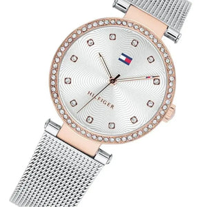 Tommy Hilfiger 1781863 Lynn Quartz Silver Dial Silver Mesh Bracelet Watch For Women Tommy Hilfiger