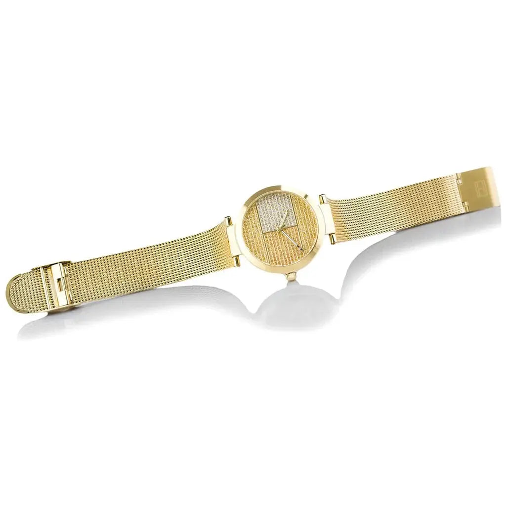 Tommy Hilfiger 1781867 Lynn Quartz Gold Dial Gold Mesh Bracelet Watch For Women Tommy Hilfiger