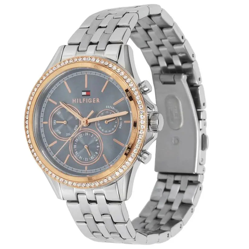 Tommy Hilfiger 1781976 Ari Diamonds Blue Dial Silver Steel Strap Watch for Women Tommy Hilfiger