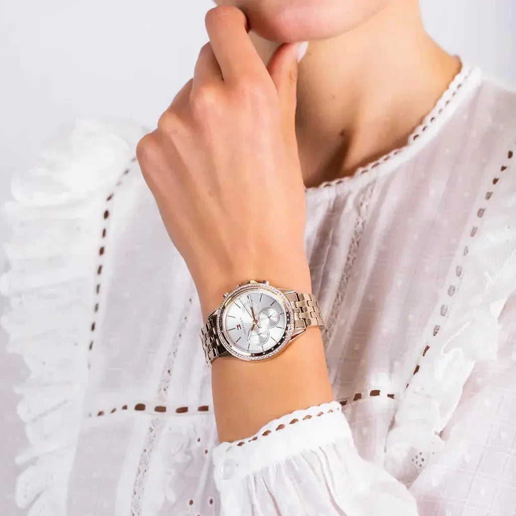 Tommy Hilfiger 1781978 Ari Diamonds Silver Dial Rose Gold Steel Strap Watch for Women Tommy Hilfiger