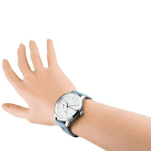 Tommy Hilfiger 1782023 Brooke Silver Dial Blue Leather Strap Watch for Women Tommy Hilfiger