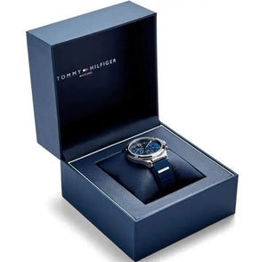 Tommy Hilfiger 1782281 Eve Chronograph Quartz Blue Dial Blue Rubber Strap Watch For Women Tommy Hilfiger