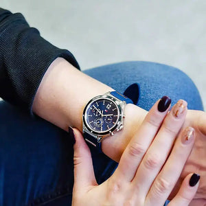 Tommy Hilfiger 1782281 Eve Chronograph Quartz Blue Dial Blue Rubber Strap Watch For Women Tommy Hilfiger