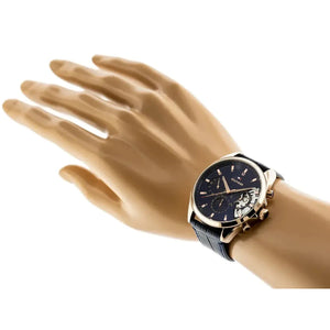 Tommy Hilfiger 1710451 Baker Chronograph Quartz Blue Dial Blue Leather Strap Watch For Men Tommy Hilfiger