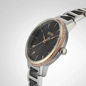 Hugo Boss 1502569 Signature Grey Dial Silver Steel Strap Watch for Women Hugo Boss