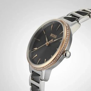 Hugo Boss 1502569 Signature Grey Dial Silver Steel Strap Watch for Women Hugo Boss