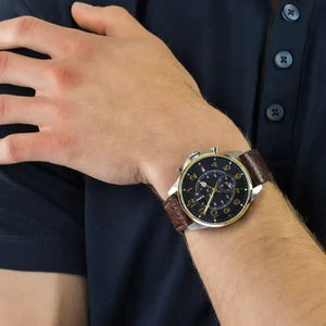 Tommy Hilfiger 1791275 Dean Multifunctional Blue Dial Brown Leather Strap Watch for Men Tommy Hilfiger