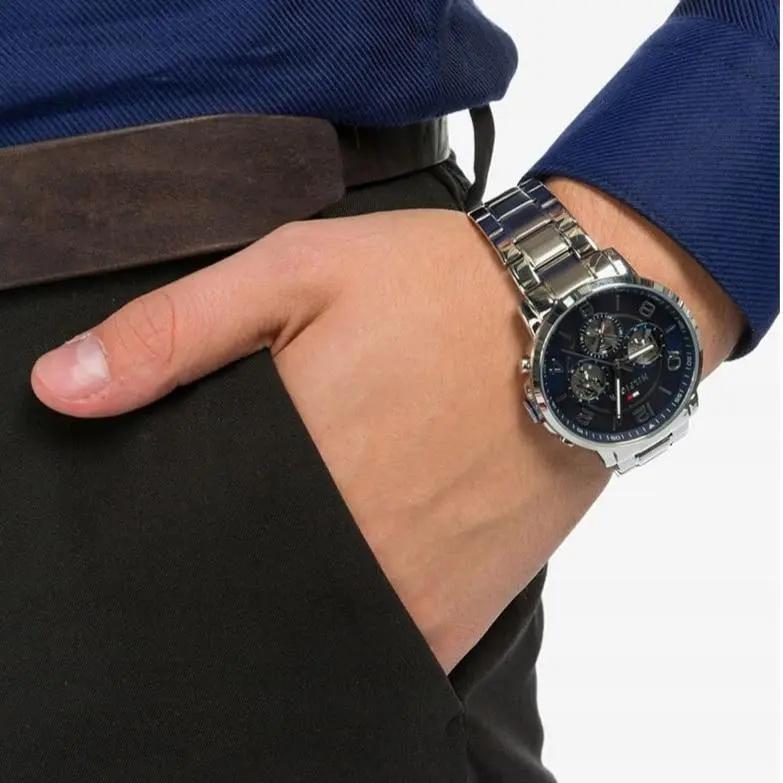 Tommy Hilfiger 1791293 Keagan Blue Dial Silver Steel Strap Watch for Men Tommy Hilfiger