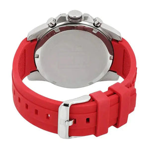 Tommy Hilfiger 1791351 Decker Quartz Black Dial Red Rubber Strap Watch for Men Tommy Hilfiger