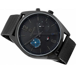 Tommy Hilfiger 1791547 Deacon Analog Black Dial Black Mesh Bracelet Watch for Men Tommy Hilfiger