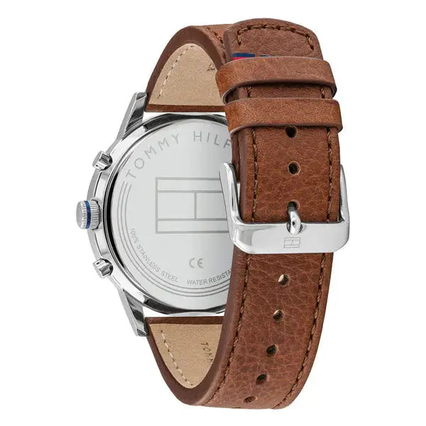 Tommy Hilfiger 1791275 Dean Multifunctional Blue Dial Brown Leather Strap Watch for Men Tommy Hilfiger