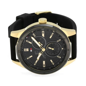 Tommy Hilfiger 1791636 Austin Black Dial Black Rubber Strap Watch for Men Tommy Hilfiger